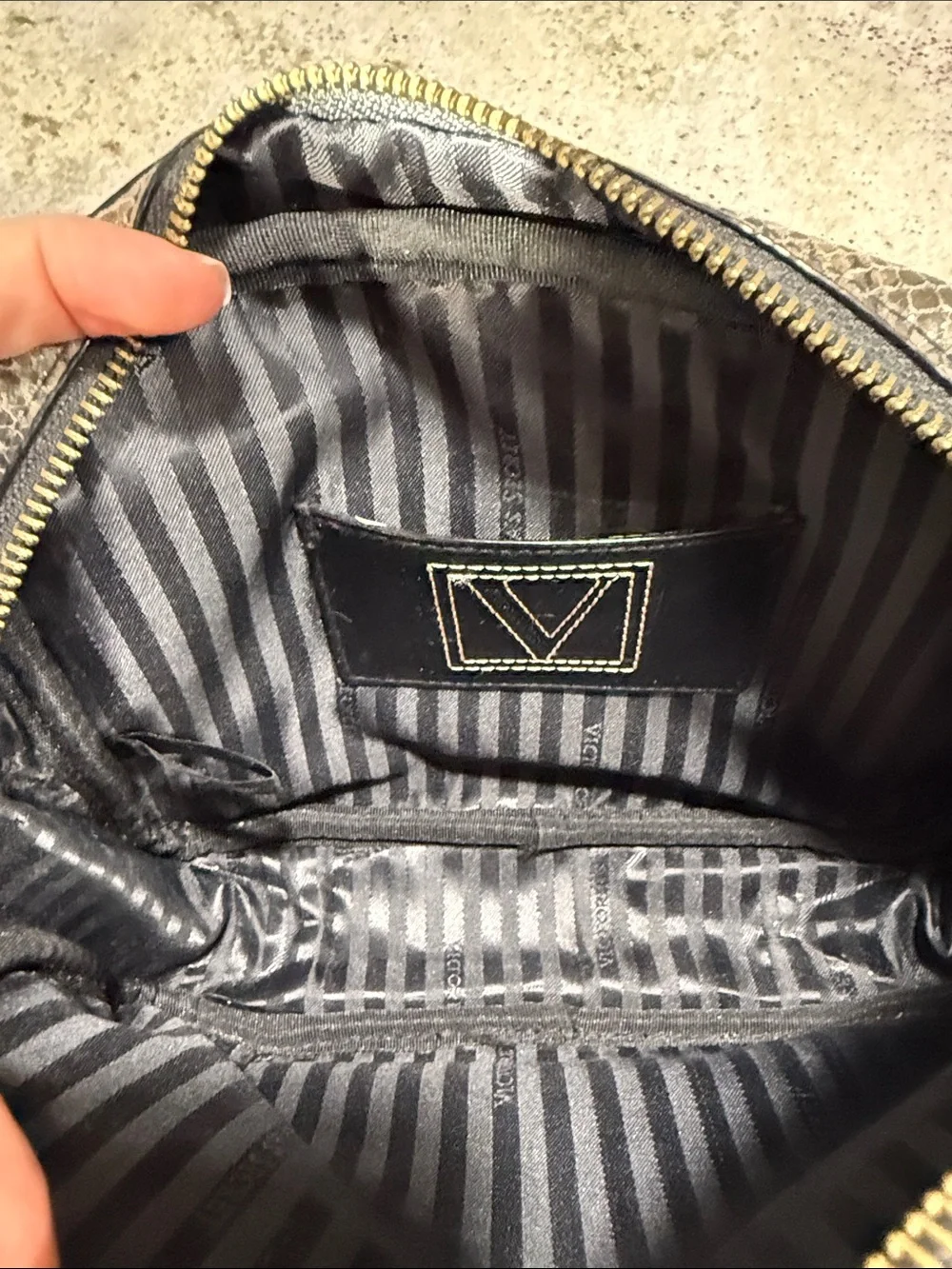 Victoria's Secret Snake-Print Crossbody Bag in Brown and Black